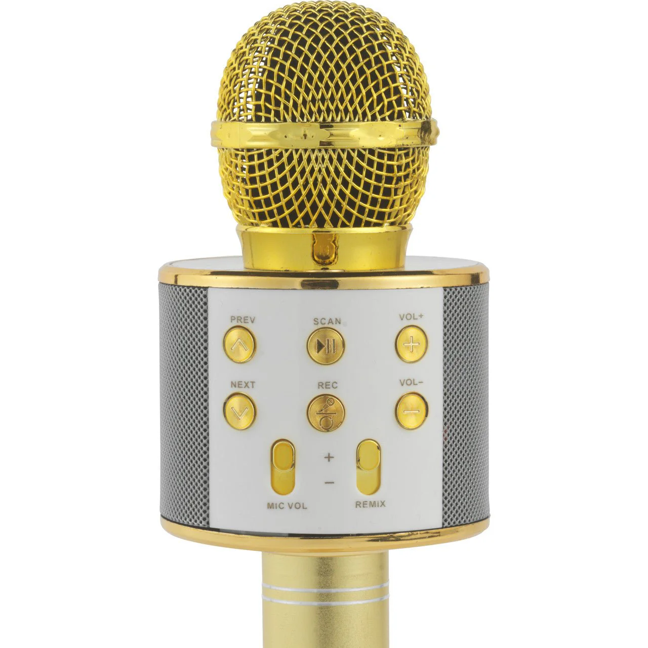 Intempo Wireless Karaoke Microphone Speaker White/Gold - Image 3