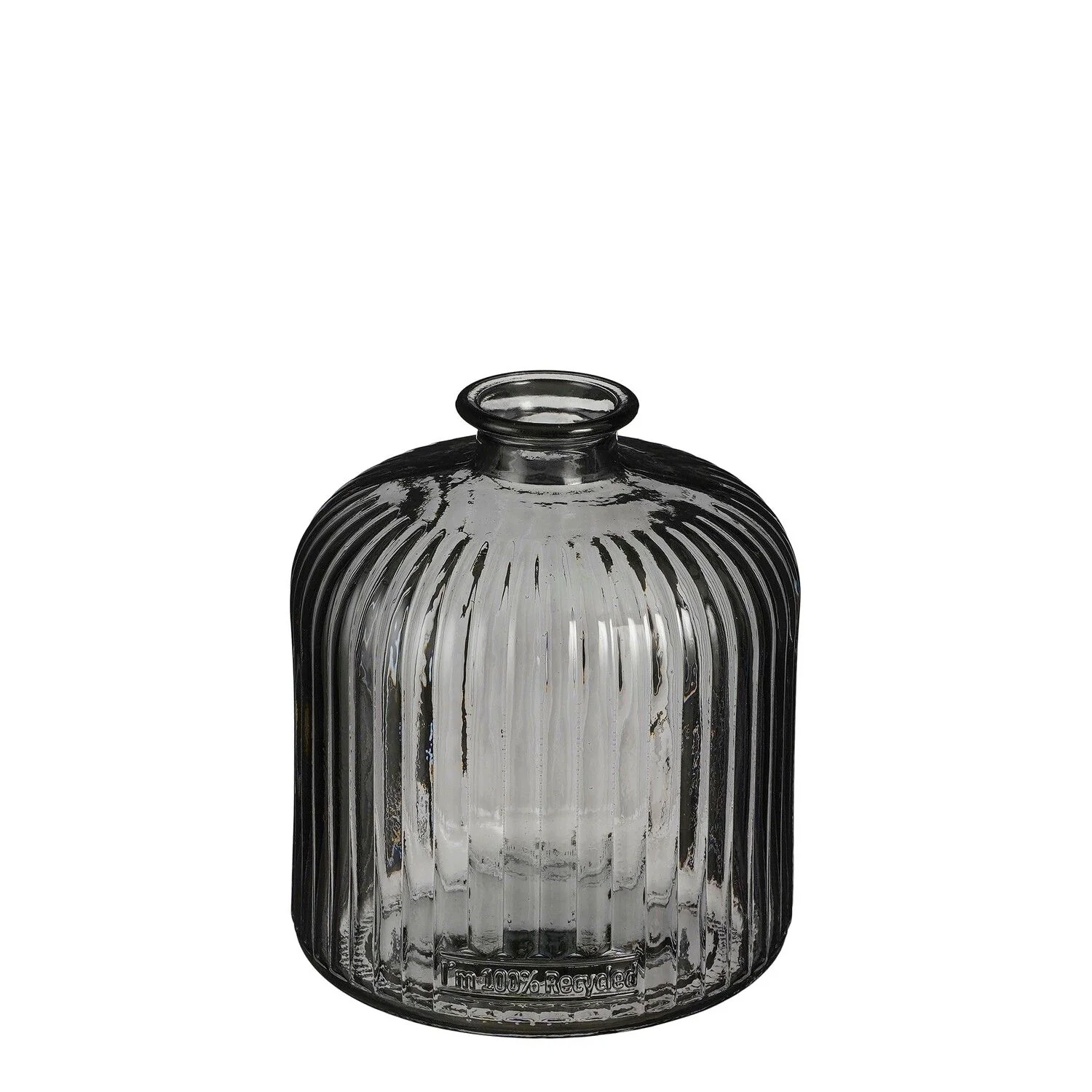 Jessica Bottle Recycled Glass Anthracite 18 x 16cm