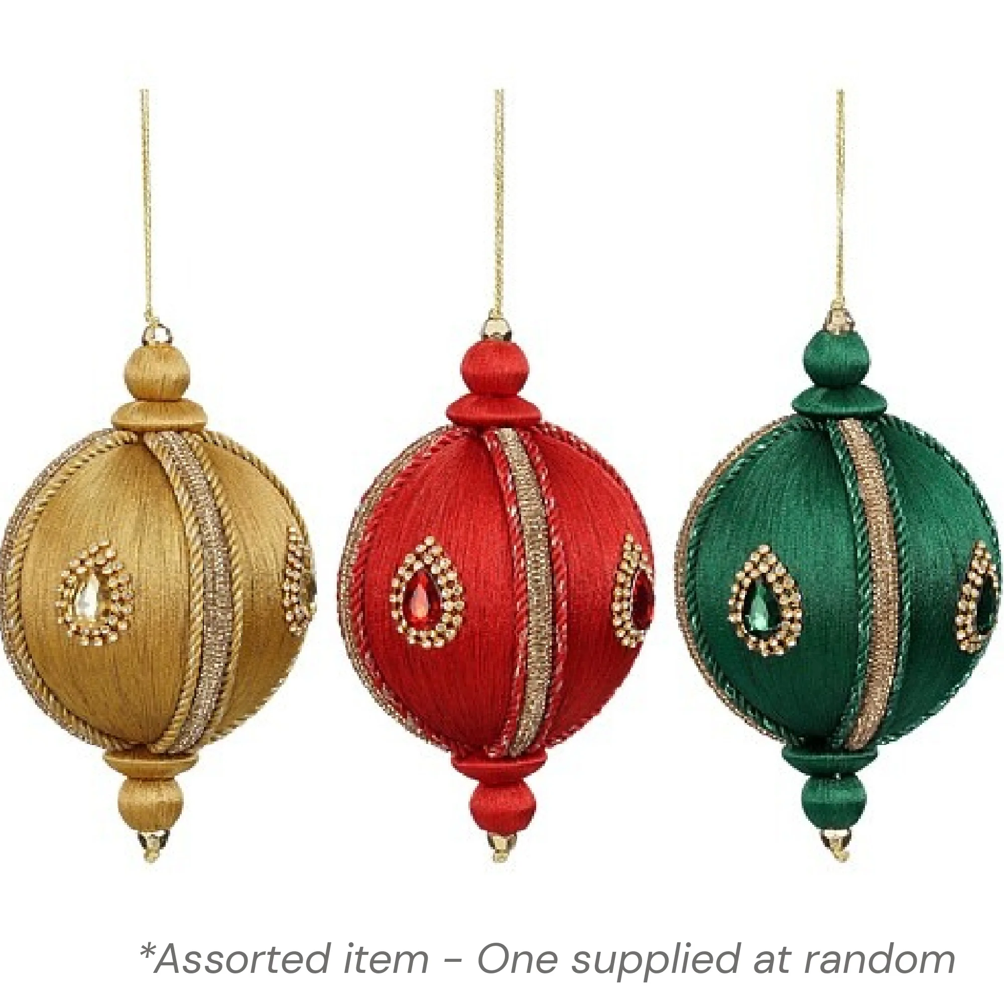 Jewel Bauble 10 x 10cm Assorted - One Supplied*