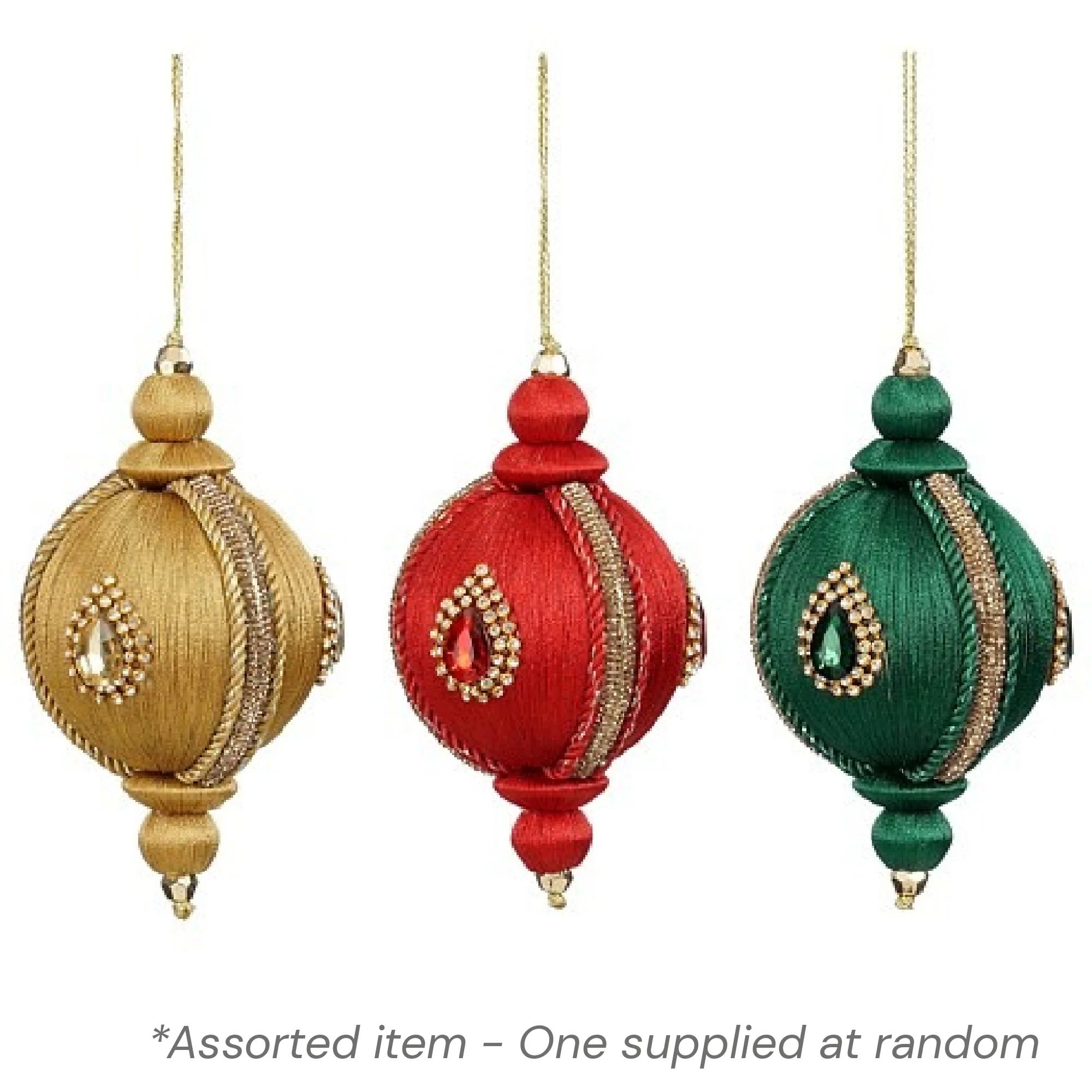 Jewel Bauble 8 x 8cm Assorted - One Supplied*