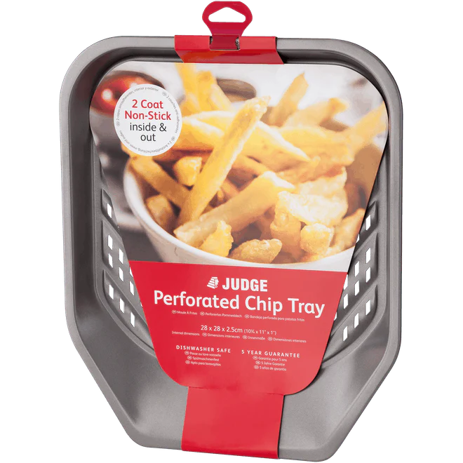 Judge Bakeware, 28 x 28 x 2.5cm Perforated Chip Tray, Non-Stick - Image 5