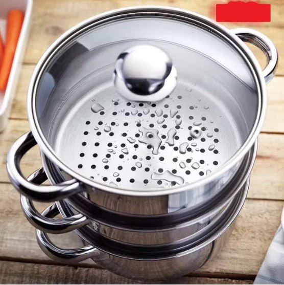 Judge Essentials, 16cm 3 Tier Glass Lid Steamer Set - Image 2