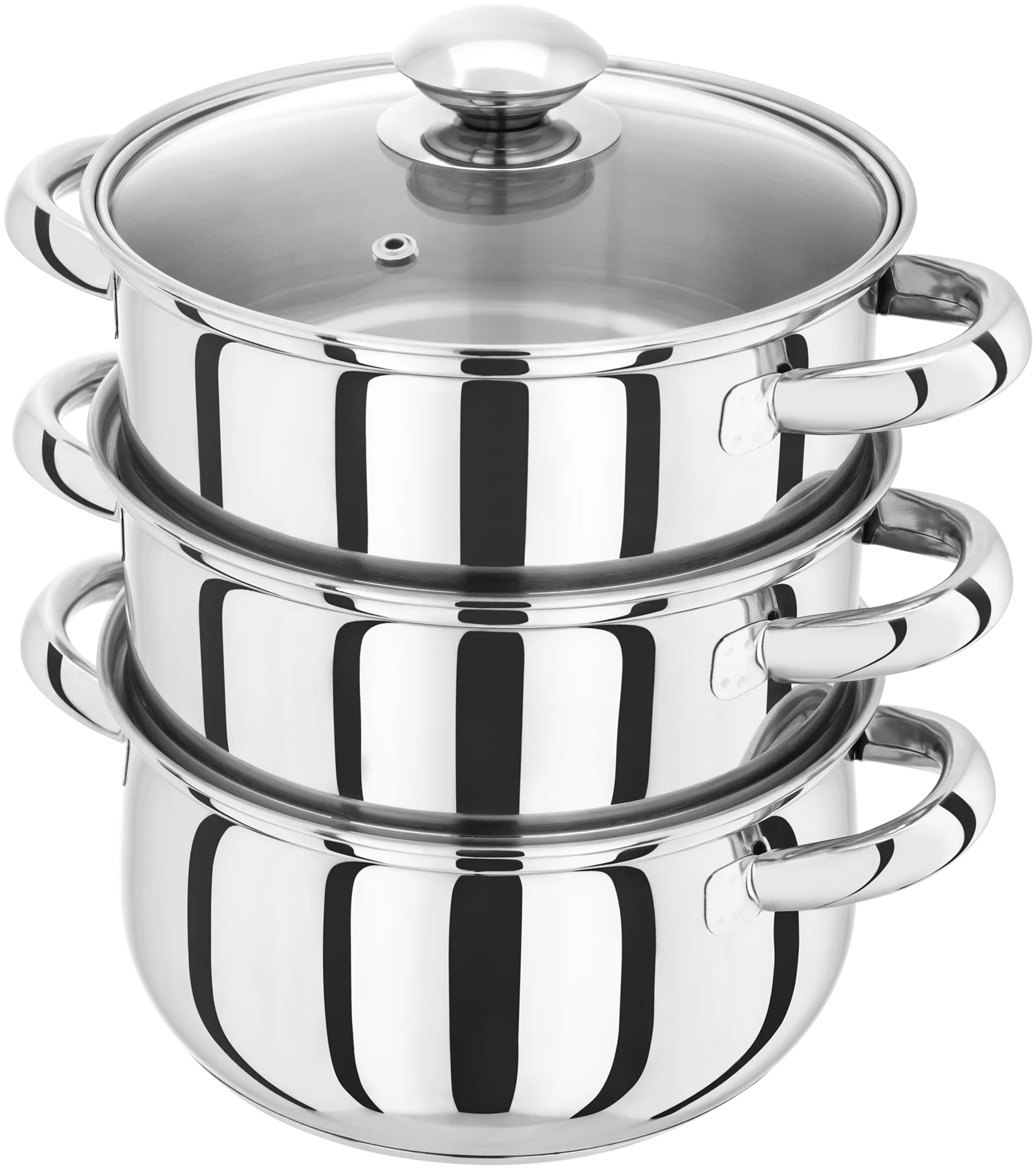 Judge Essentials, 18cm 3 Tier Glass Lid Steamer Set - Image 2