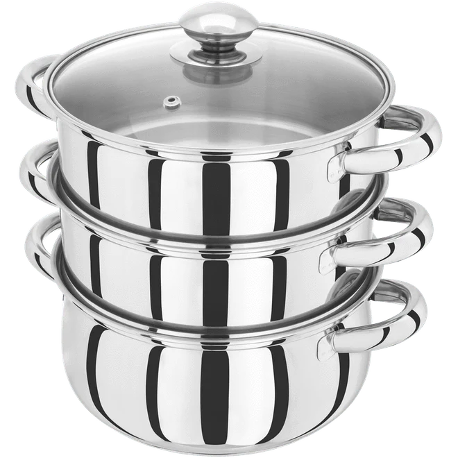Judge Essentials, 20cm 3 Tier Glass Lid Steamer Set