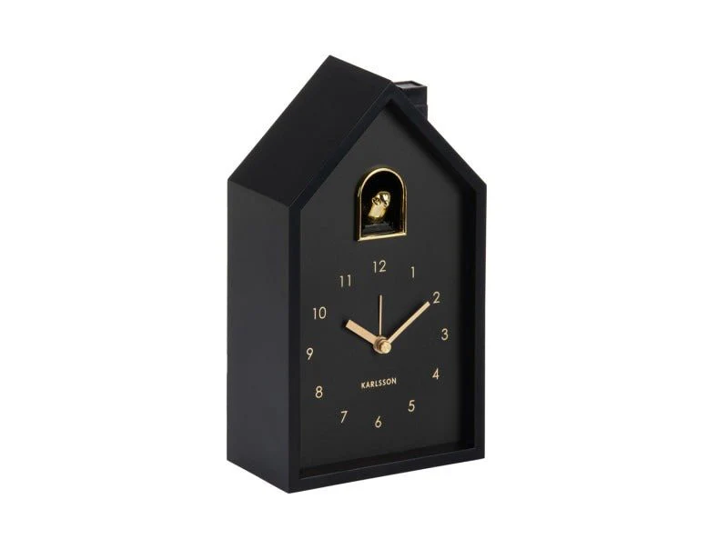Karlsson Alarm Clock Modern Cuckoo Oro Black