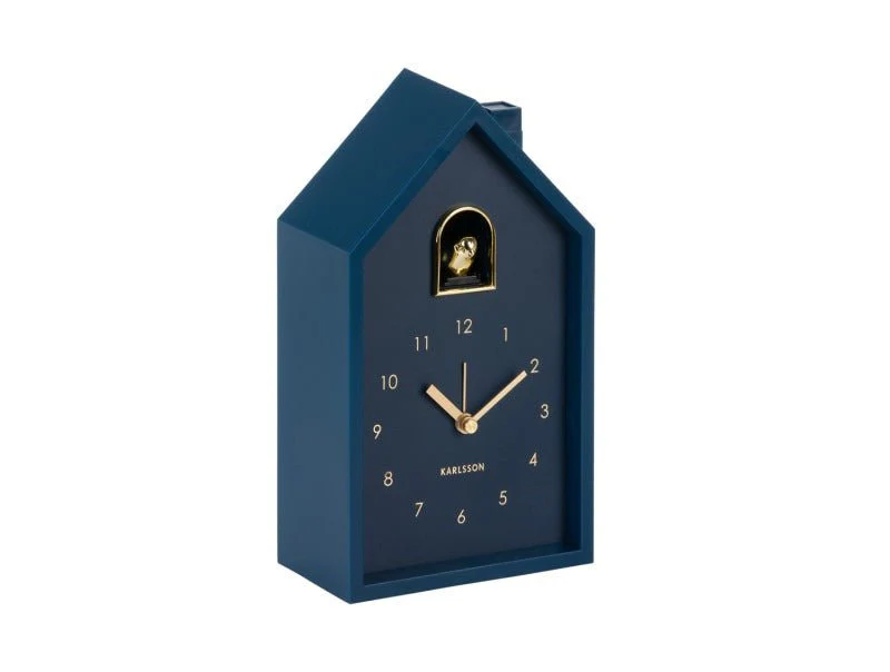 Karlsson Alarm Clock Modern Cuckoo Oro Dark Blue