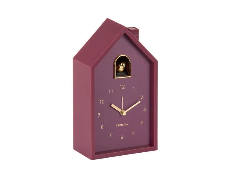 Karlsson Alarm Clock Modern Cuckoo Oro Dark Mauve