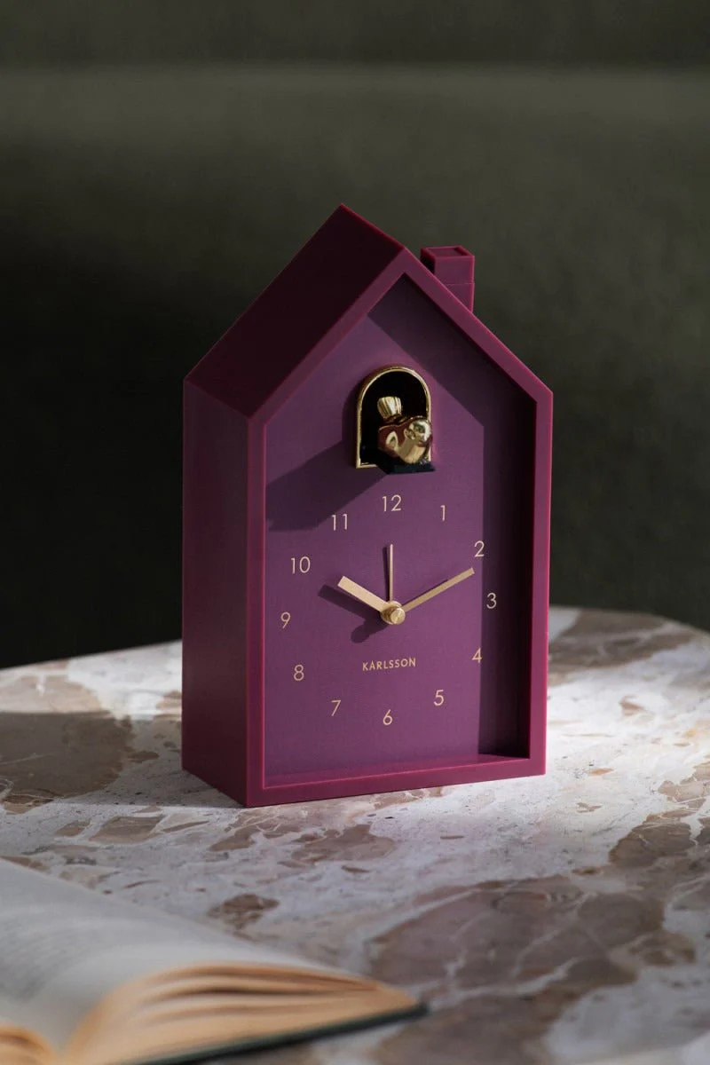 Karlsson Alarm Clock Modern Cuckoo Oro Dark Mauve - Image 4
