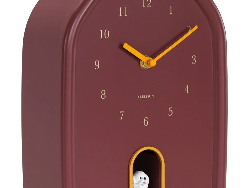 Karlsson Wall Clock Modern Doggy Burgundy Red - Image 4