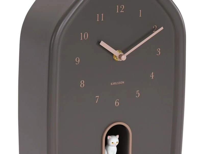 Karlsson Wall Clock Modern Kitty Earth Brown - Image 4