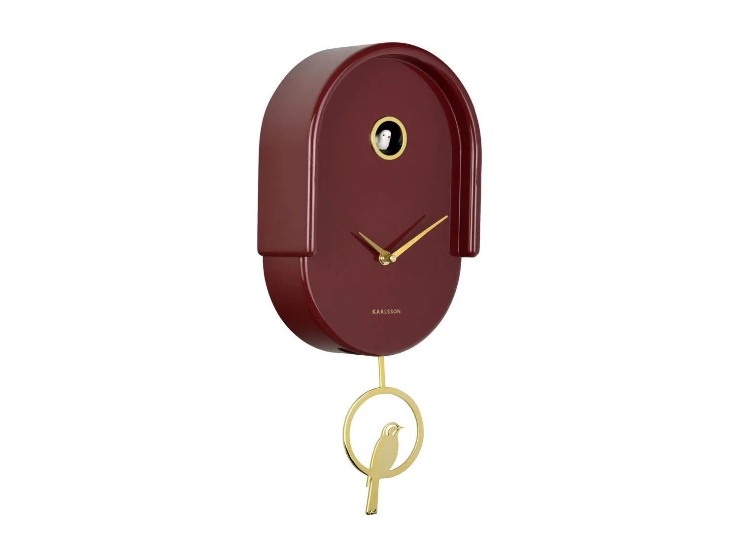 Karlsson Wall Clock Tweet Burgundy Red