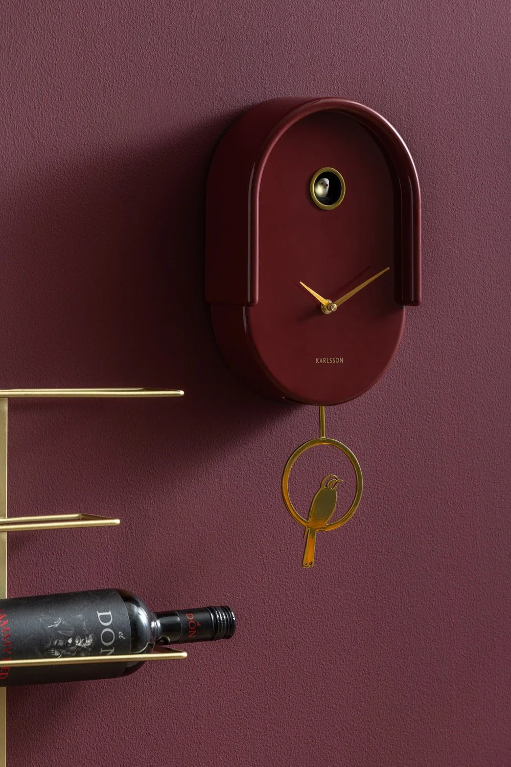 Karlsson Wall Clock Tweet Burgundy Red - Image 5