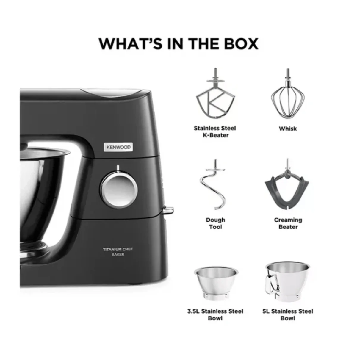 Kenwood Titanium Chef Baker Mixer (KVC85.004BK) - Image 8
