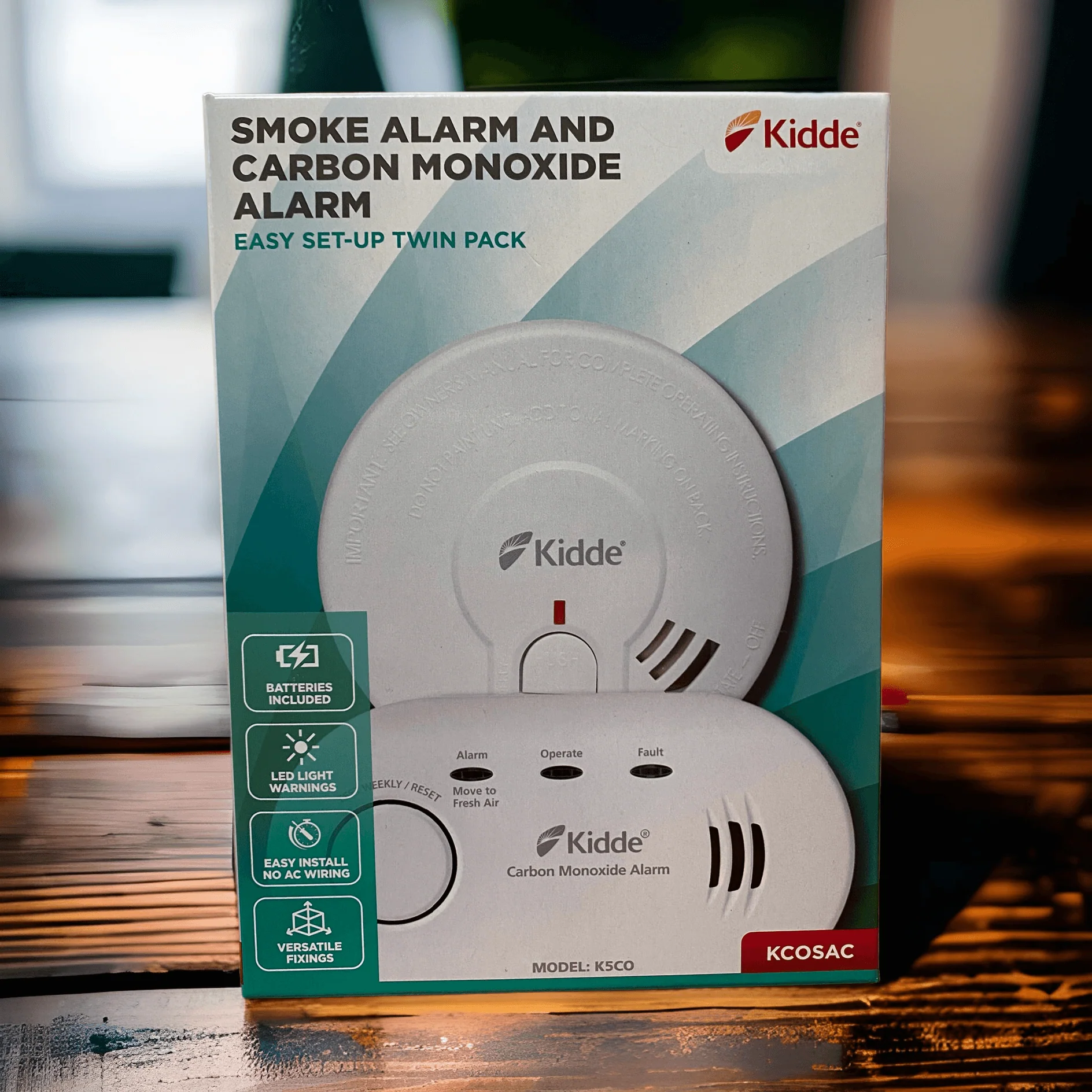 Kidde Cosac Essential Alarm Pack - Carbon Monoxide & Smoke Alarm