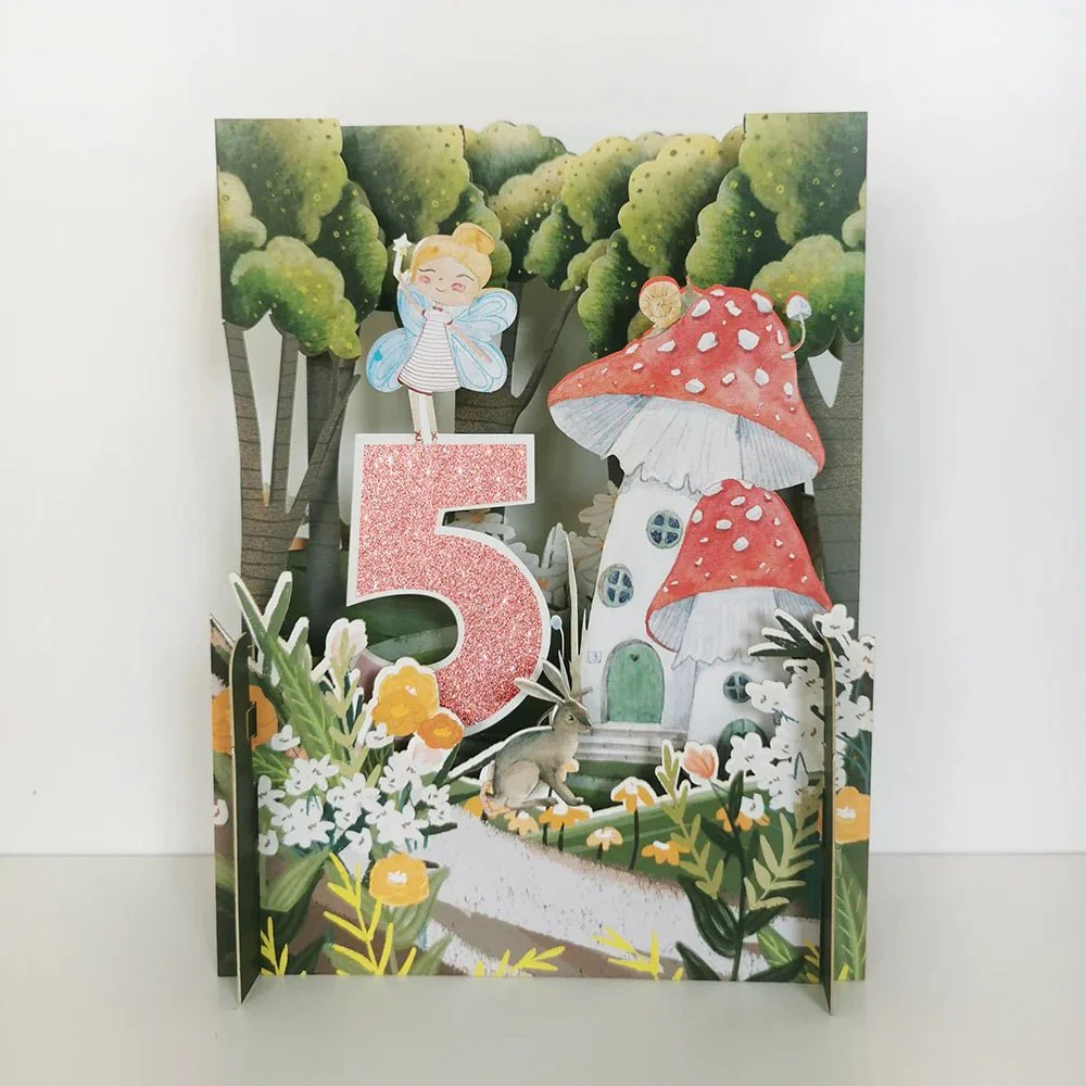 Kids 3D Pop Up Birthday Card Girl - Age 5 APO009