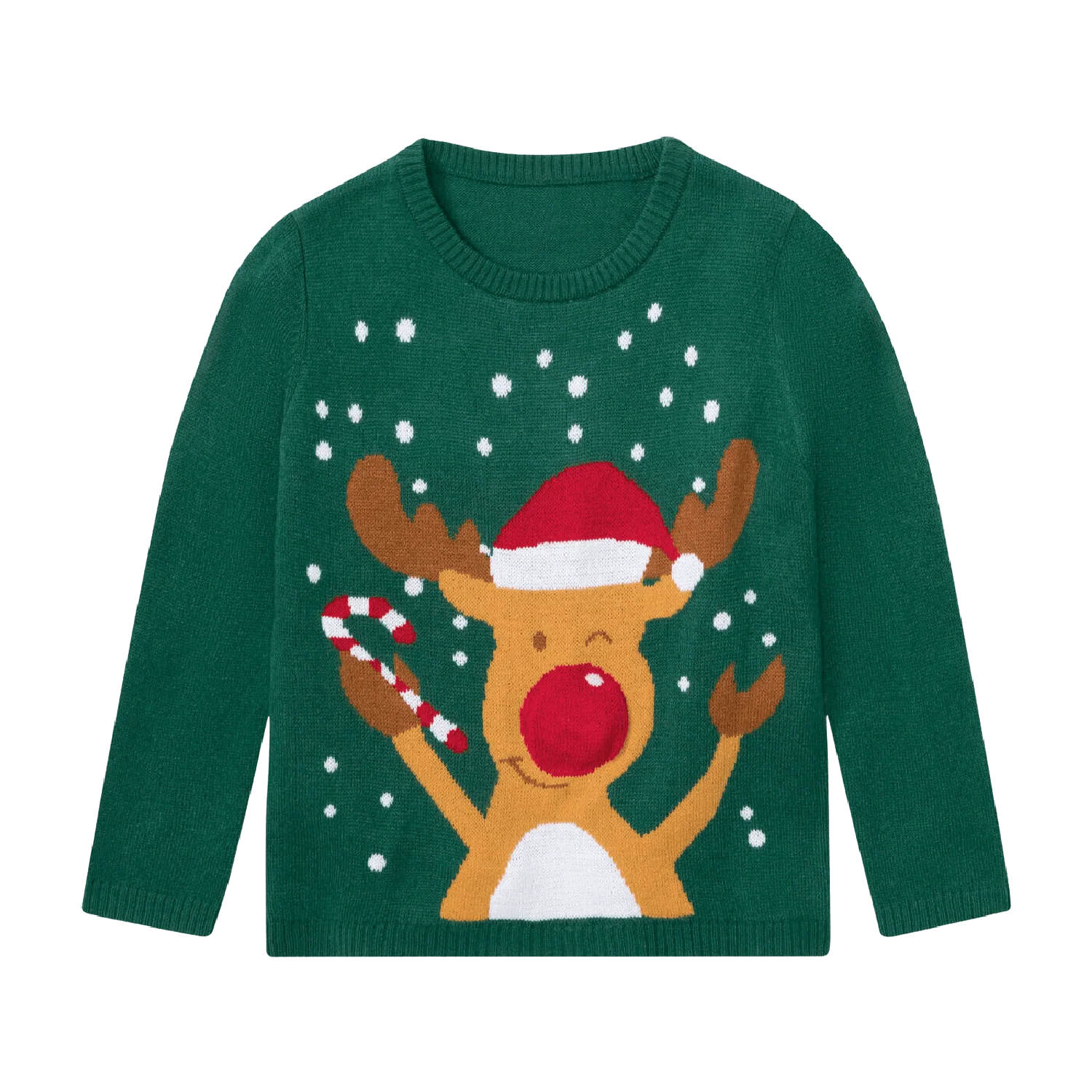 Kids Christmas Jumper Candy Cane Reindeer Age 4-6