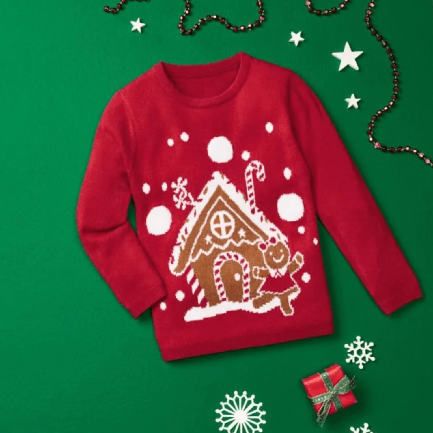 Kids Christmas Jumper Gingerbread House Age 4-6 - Image 2