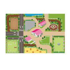 Kids Globe Play Mat Horse Riding School 100 X 150 Cm