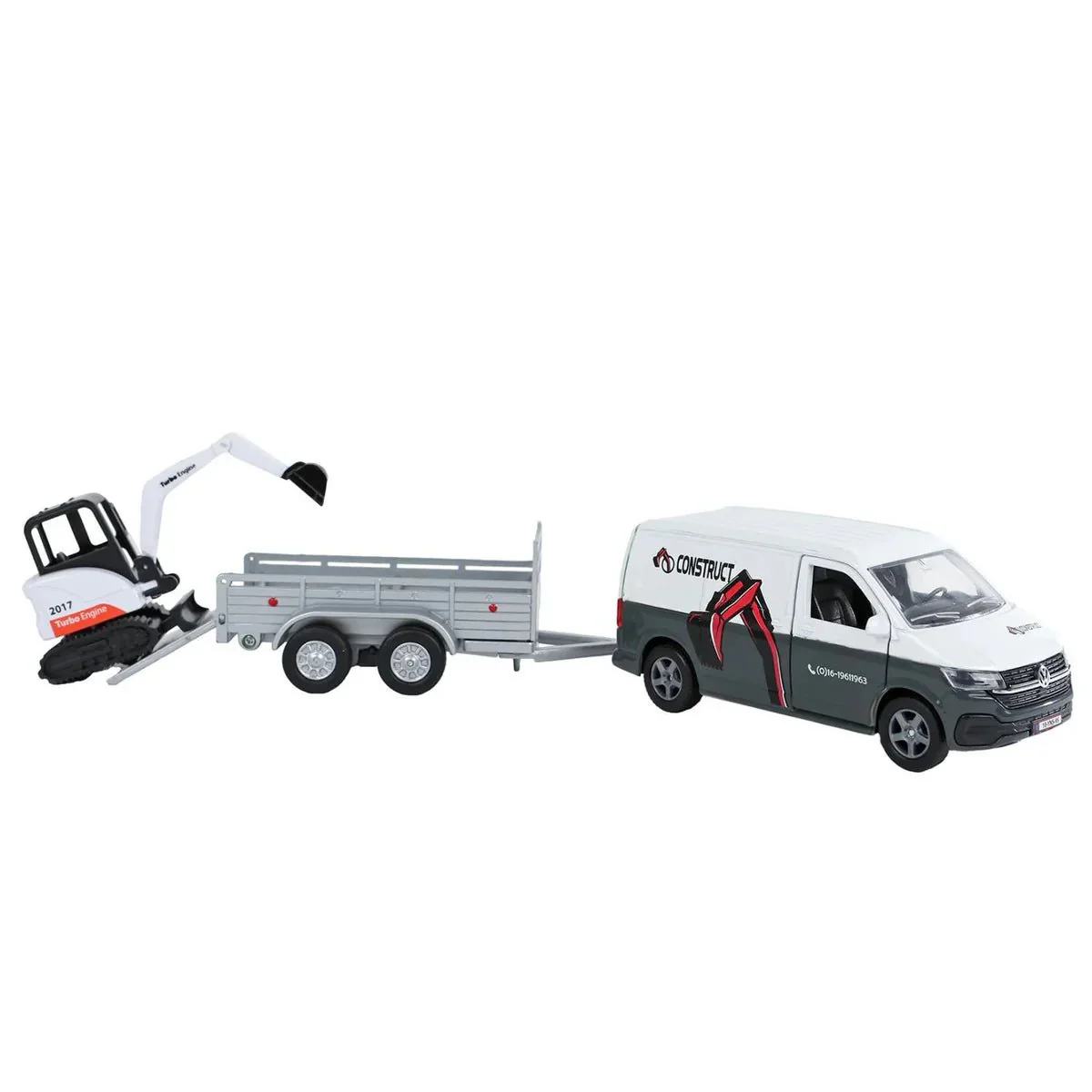 Kids Globe VW Transporter with Mini Digger - Image 2
