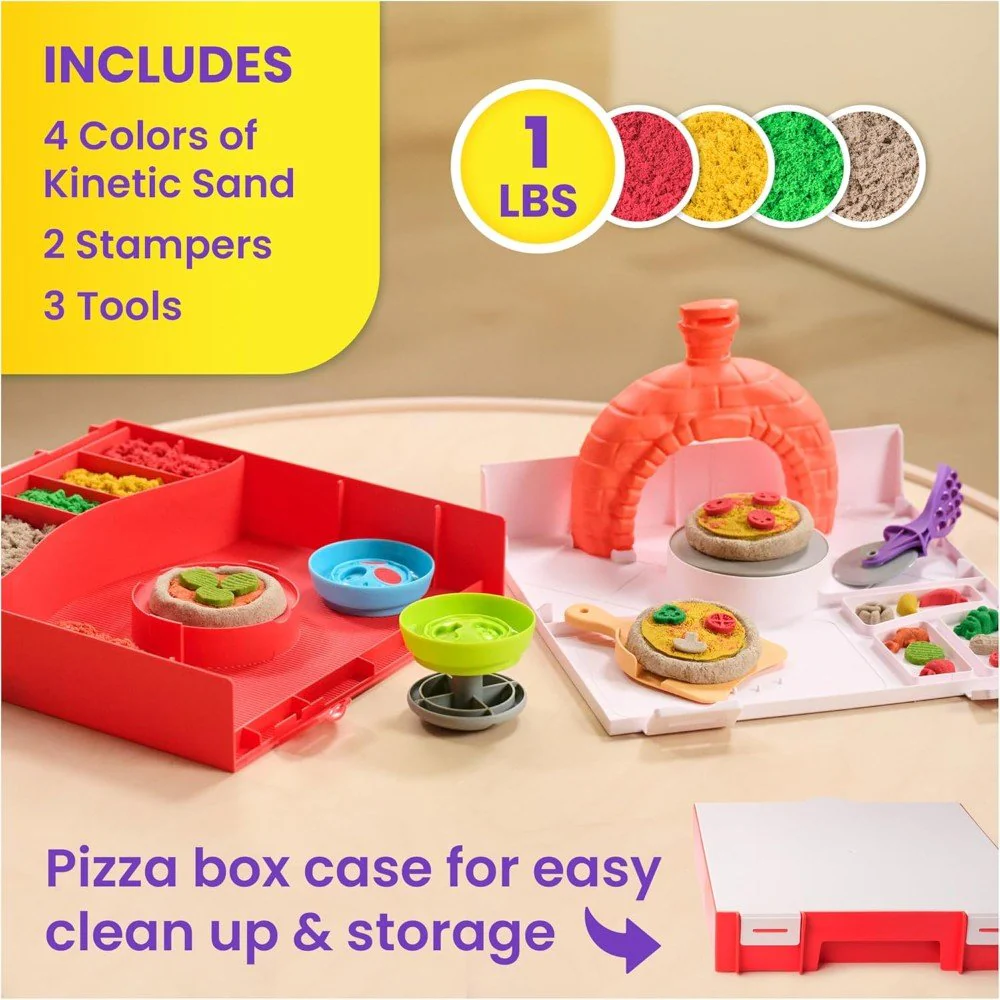 Kinetic Sand Squish Pizza Set - Image 4