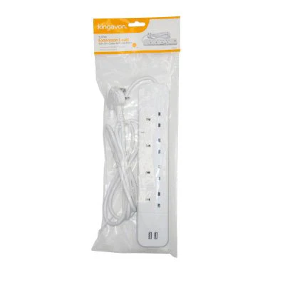 Kingavon 4 Way 2M Extension Lead with 2 USB Ports - Image 2