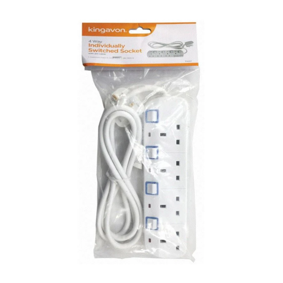 Kingavon 4 way Individually Switched 2m Extension Lead