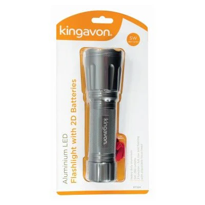 Kingavon Aluminium Led Flashlight With 2 D Batteries