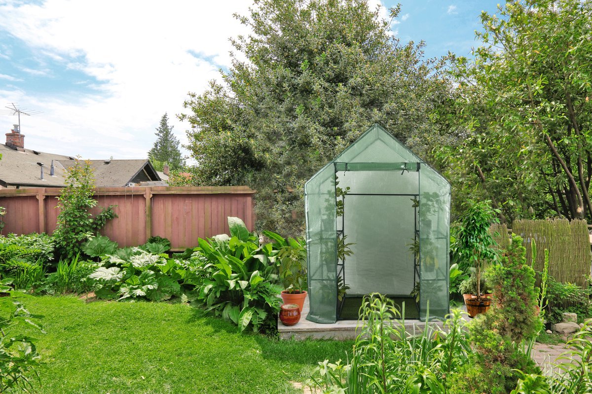 Kinzo 3 Level Garden Greenhouse with Metal Frame 143 x 73 x 195cm - Image 3
