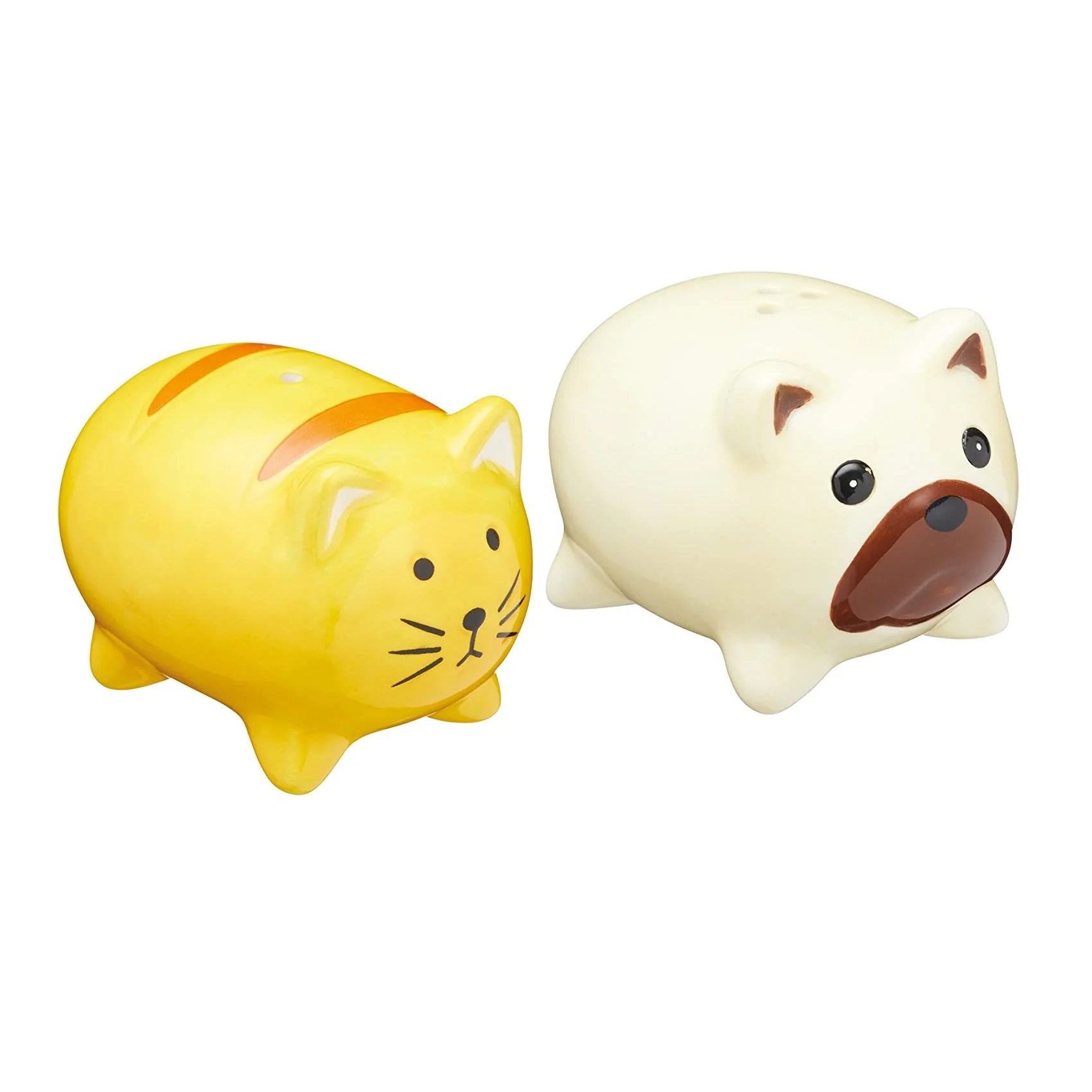 KitchenCraft Ceramic Dog and Cat-Shaped Novelty Salt and Pepper Shakers