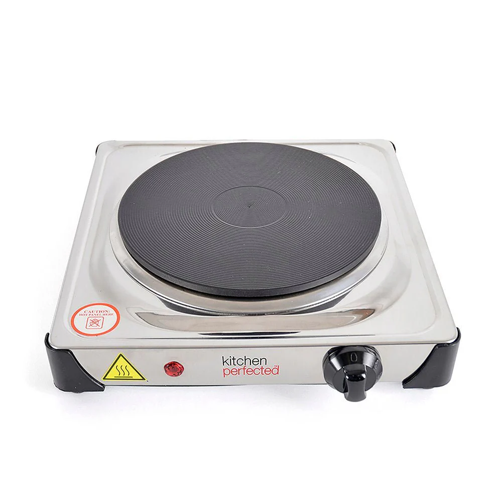 KitchenPerfected 1500W Single Hotplate - Stainless Steel