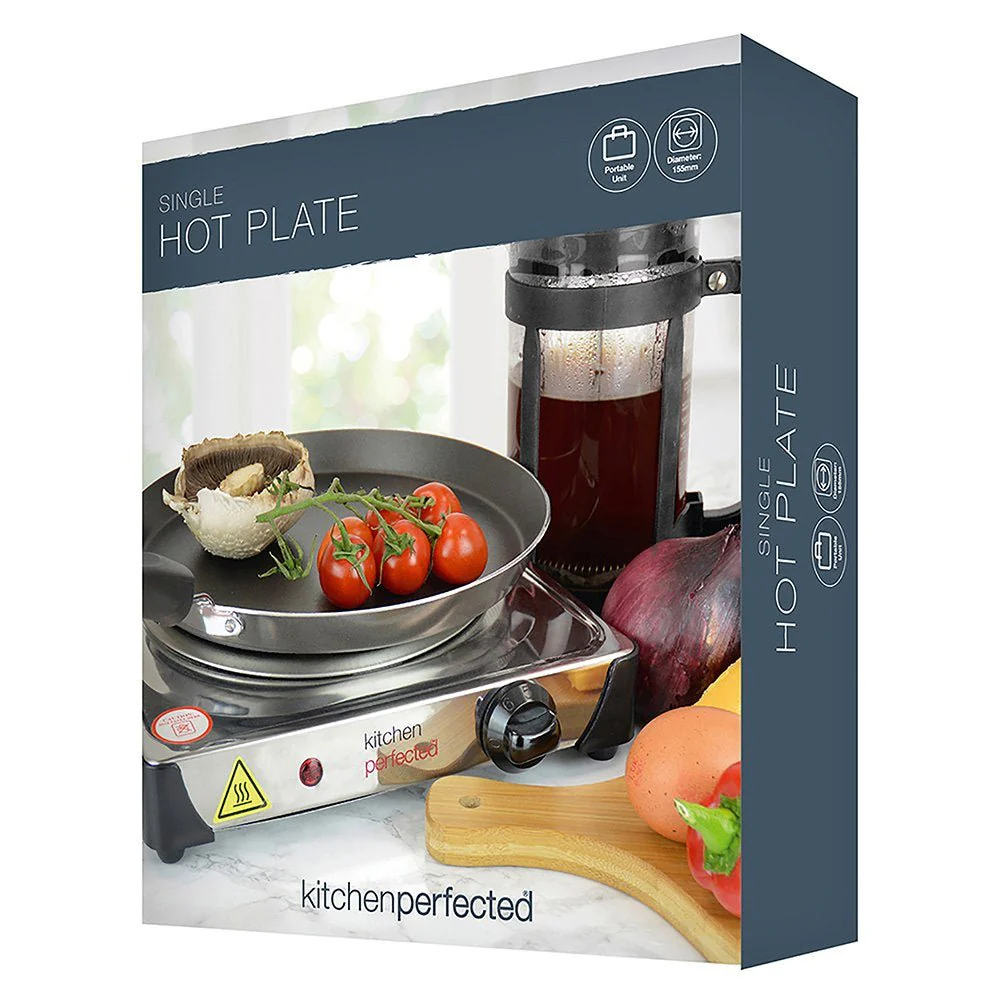 KitchenPerfected 1500W Single Hotplate - Stainless Steel - Image 4
