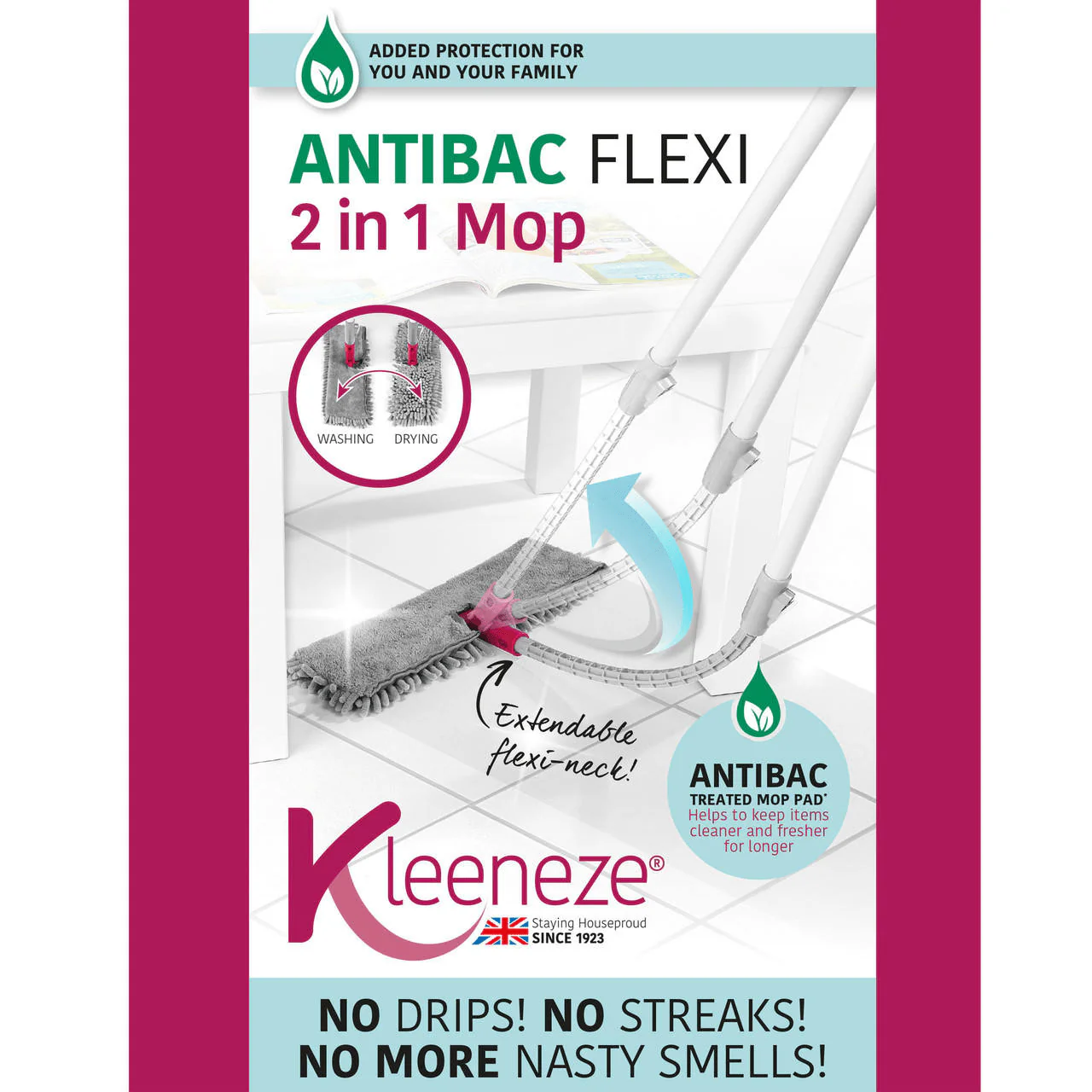 Kleeneze 2-in-1 Flexi Mop Treated with Anti Bac Protection - Image 6