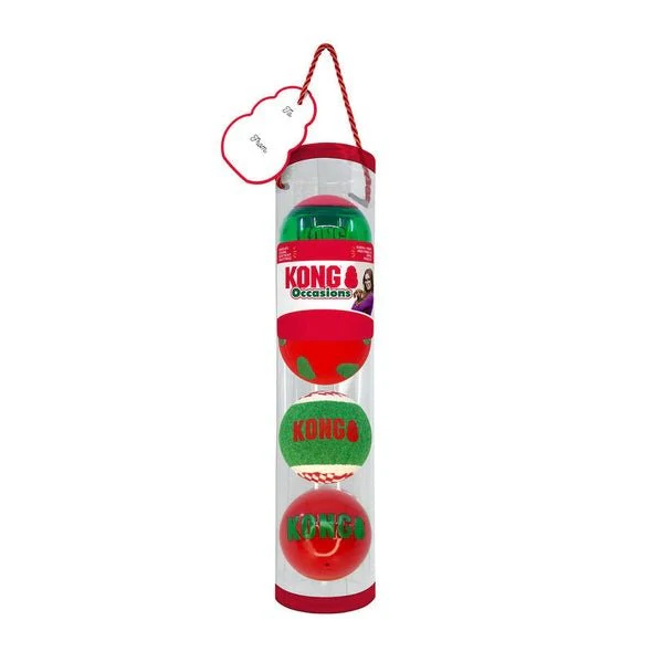 KONG Holiday Occasions Balls 4 Pack Dog Toy