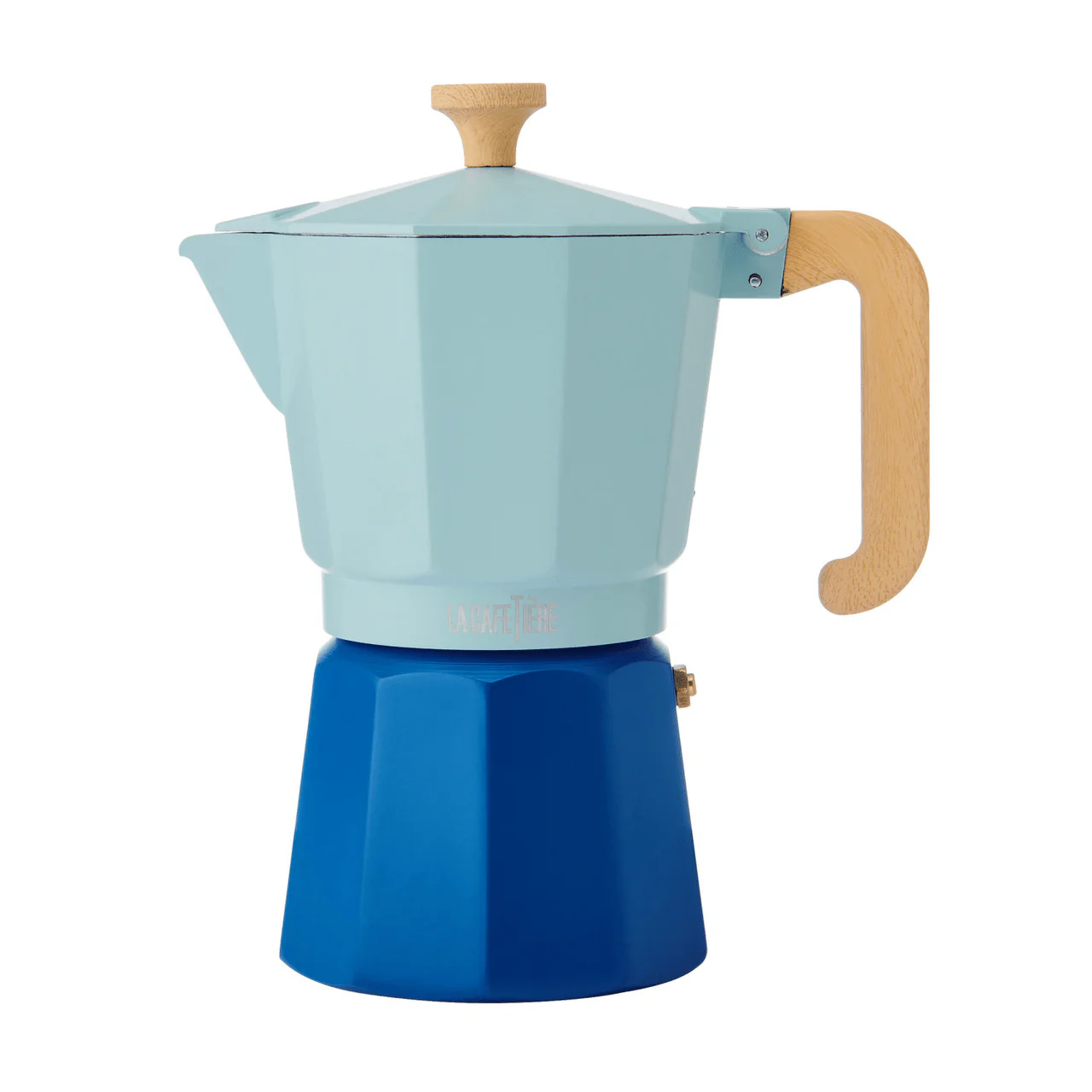 La Cafetière Venice 6 Cup Espresso Maker- Aluminium, Sky Blue, Two Tone - Image 2