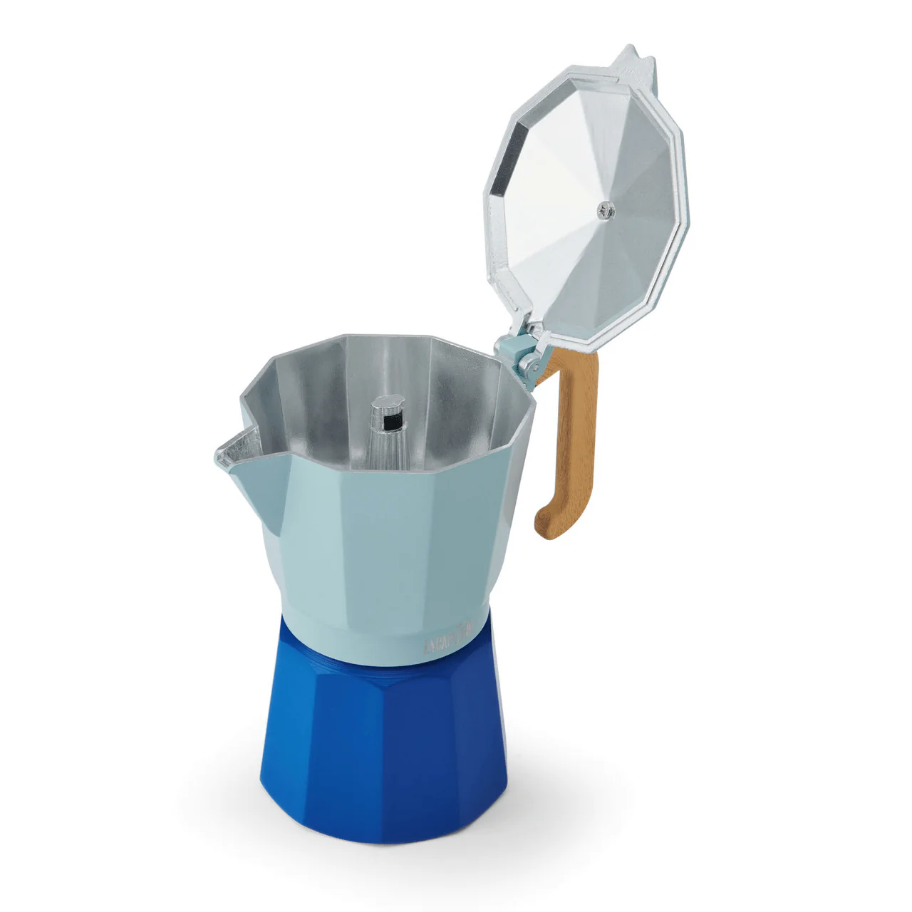 La Cafetière Venice 6 Cup Espresso Maker- Aluminium, Sky Blue, Two Tone - Image 3