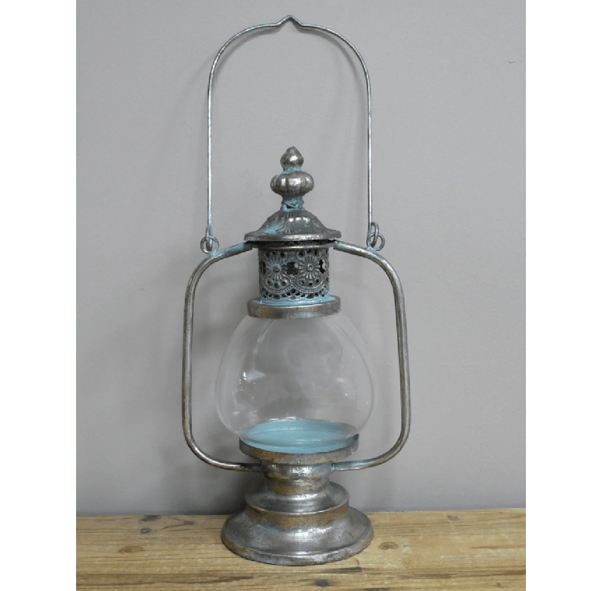 Lantern with Handle Silver 49cm