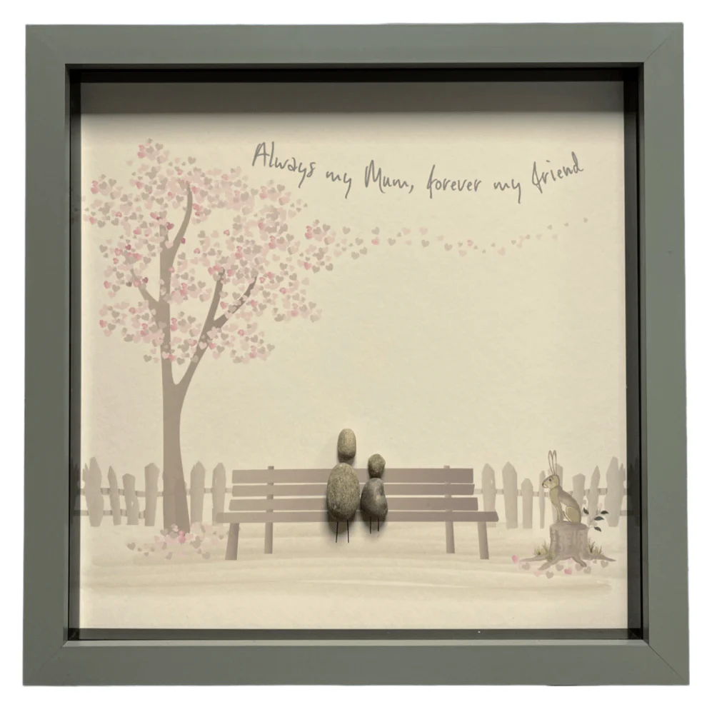Large Pebble Art Always my Mum, Forever my Friend - Grey