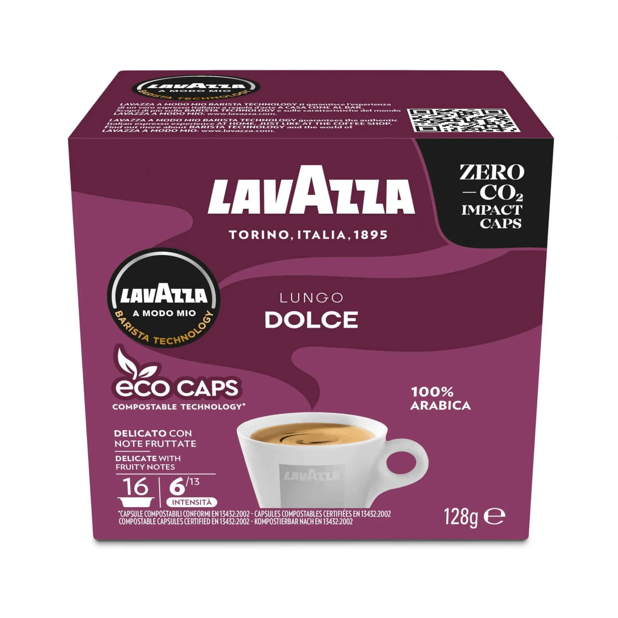Lavazza A Modo Mio Dolce Compostable Coffee Capsule 16pk