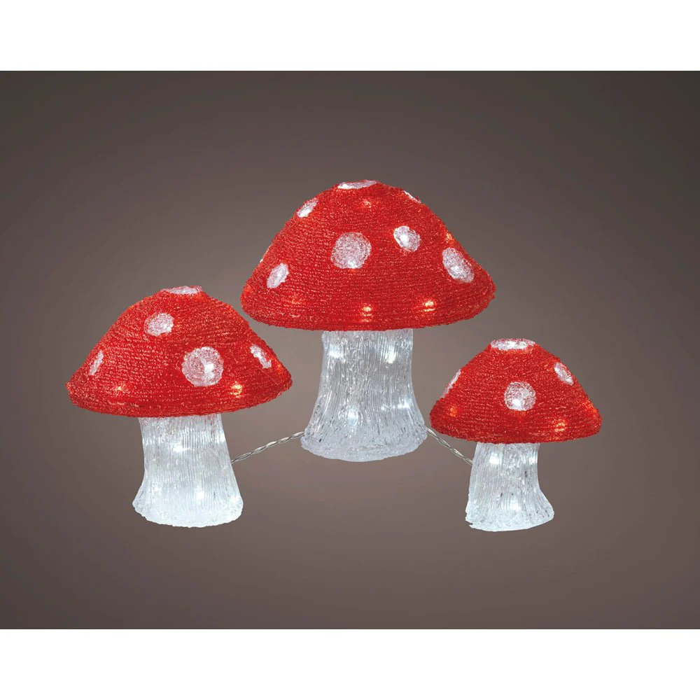 LED Acrylic Mushroom Lights - Set of 3 9499583
