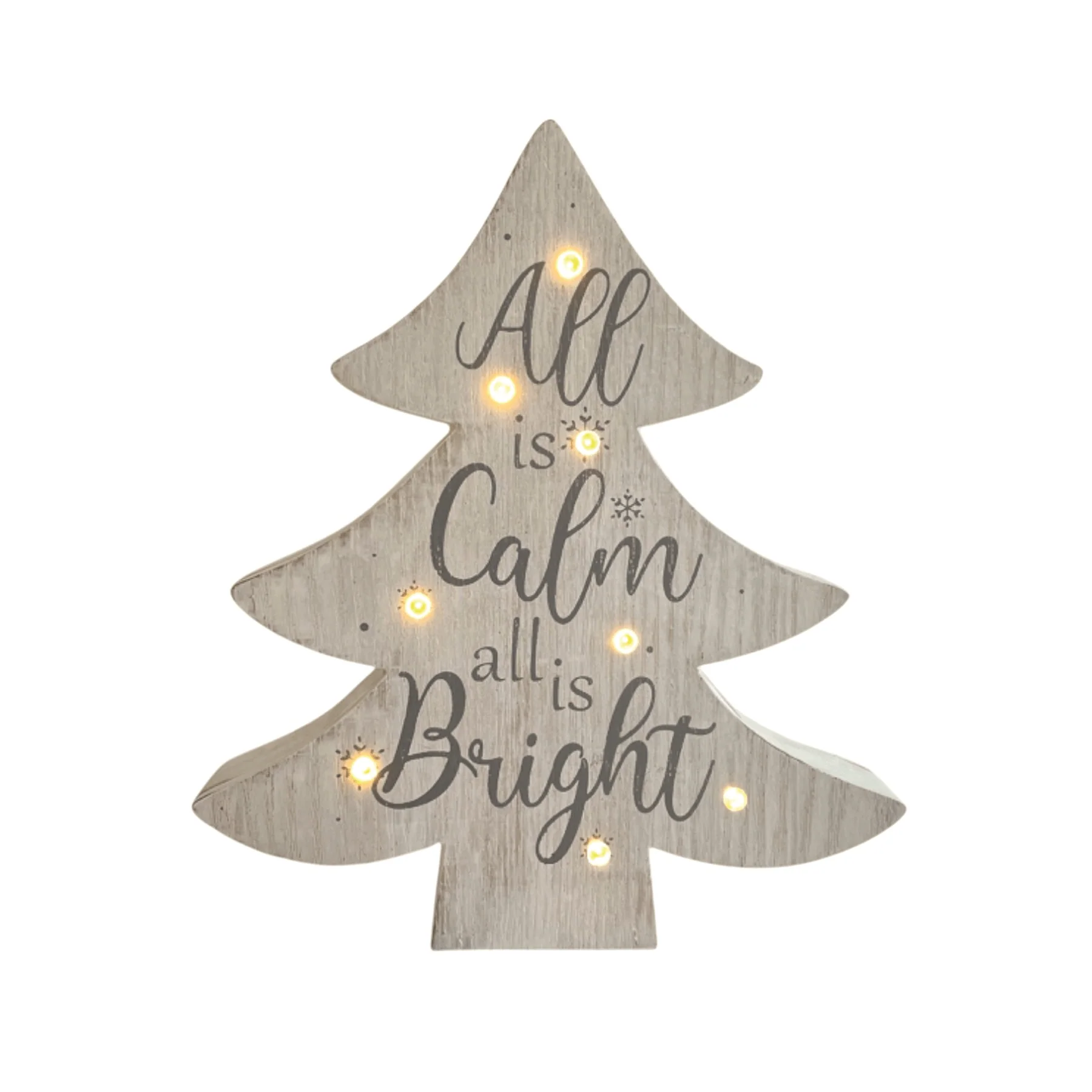 LED 'All is Calm' Christmas Tree 18cm