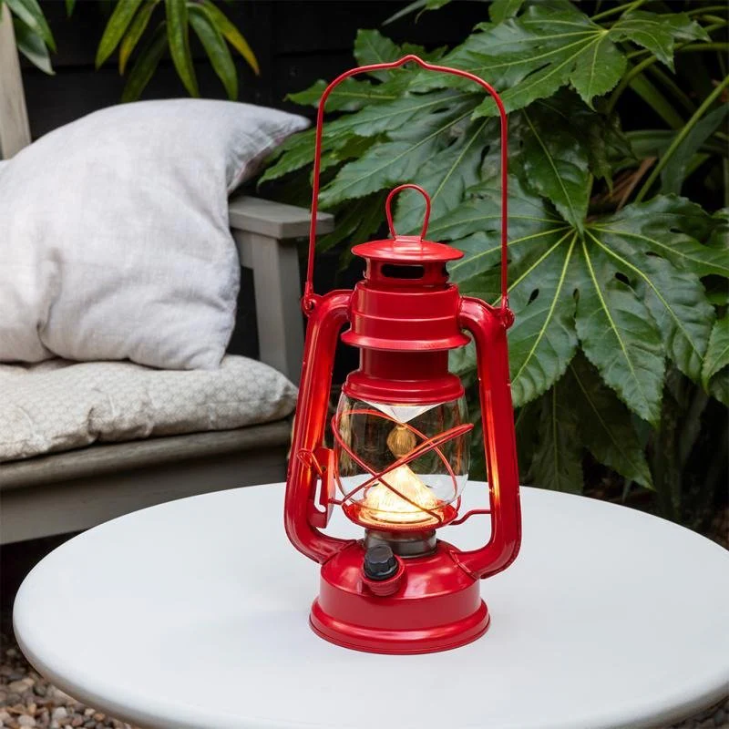 LED Hurricane Lantern – Spirit of Adventure Red (24cm)