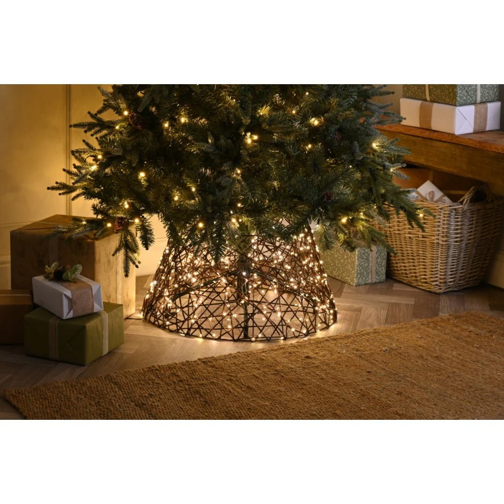 Led Lit Brown Tree Skirt | 70Cm X 50Cm