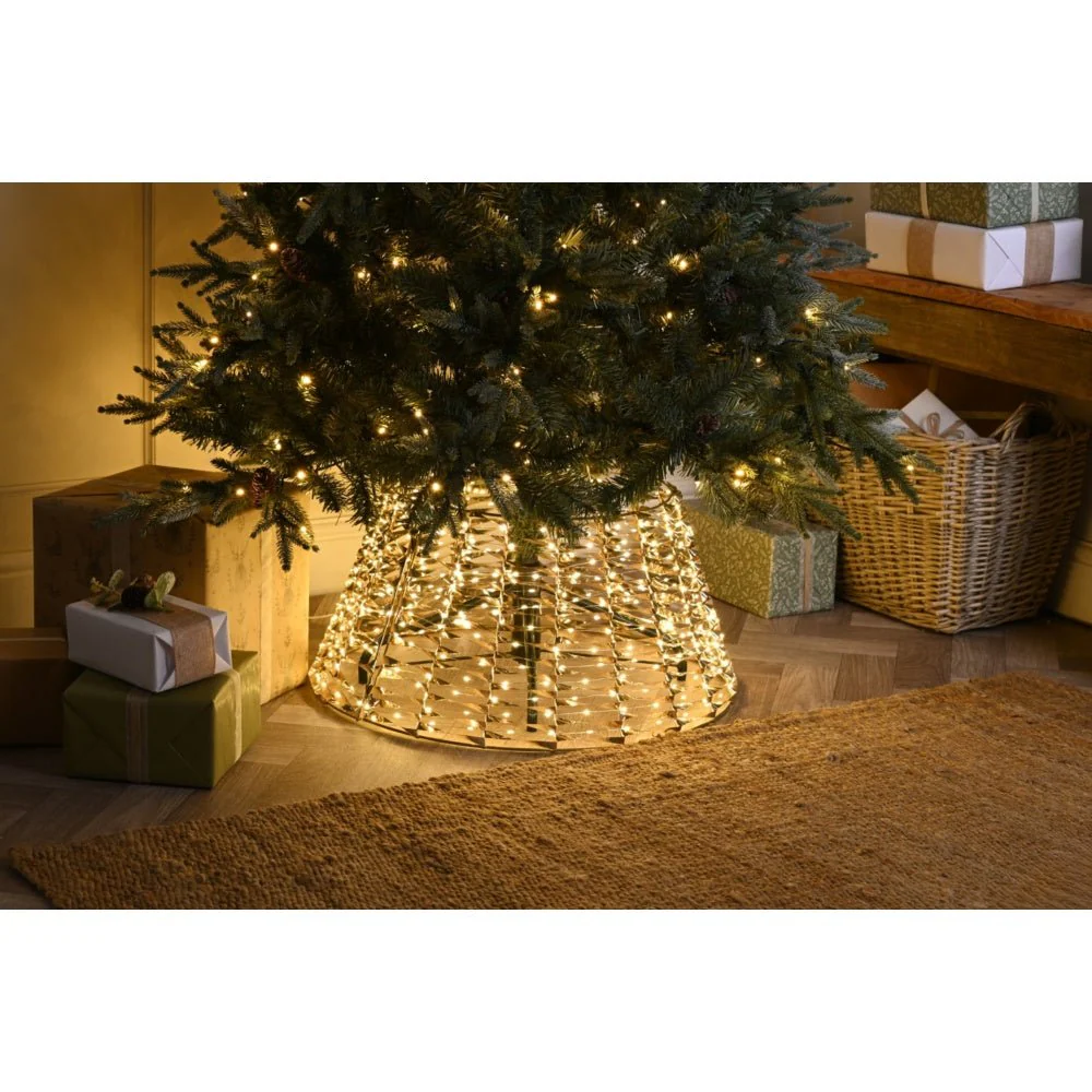 Led Lit Gold Tree Skirt | 71Cm X 50Cm