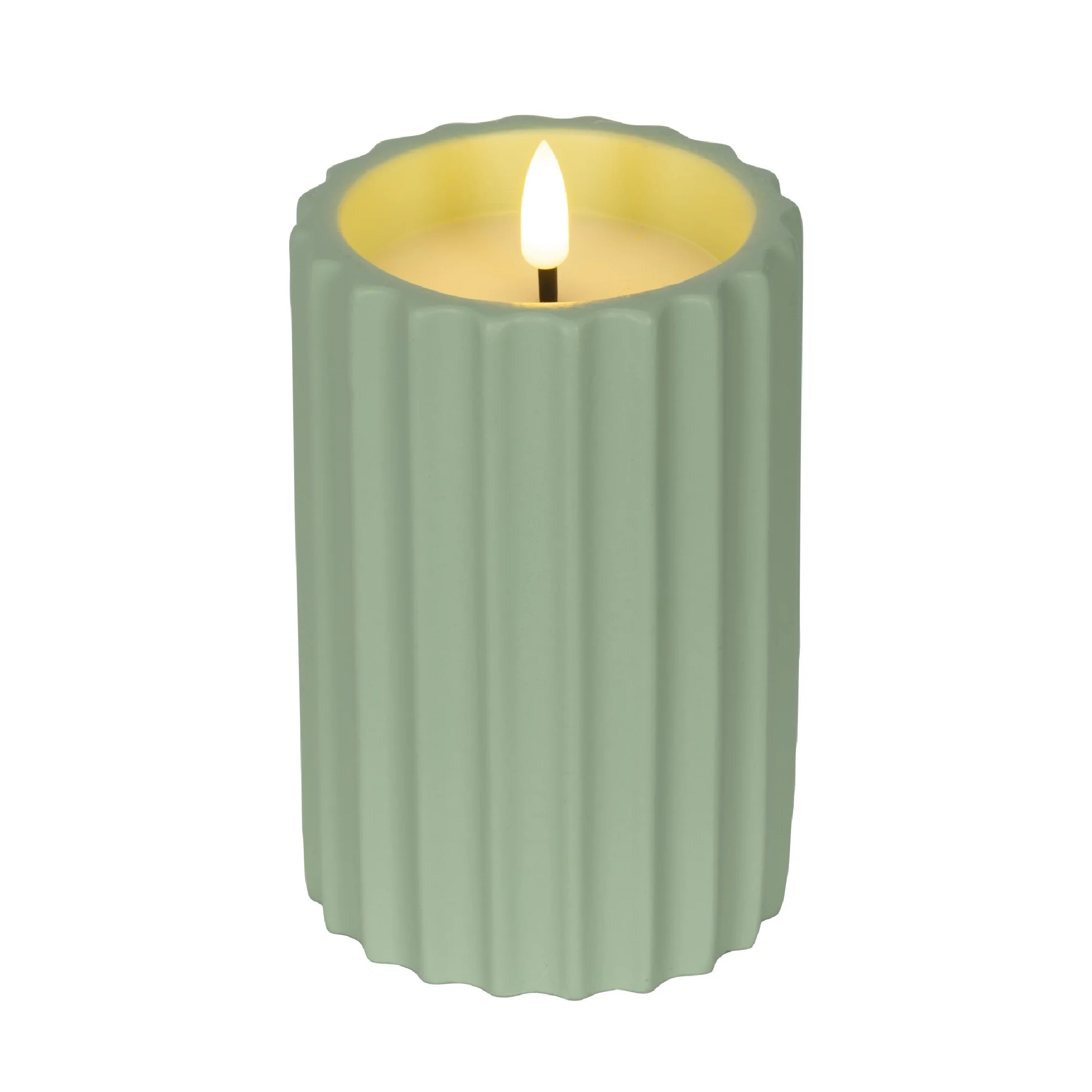 LED Outdoor Battery Operated Green Candle 8.5 x 14Cm - Image 2