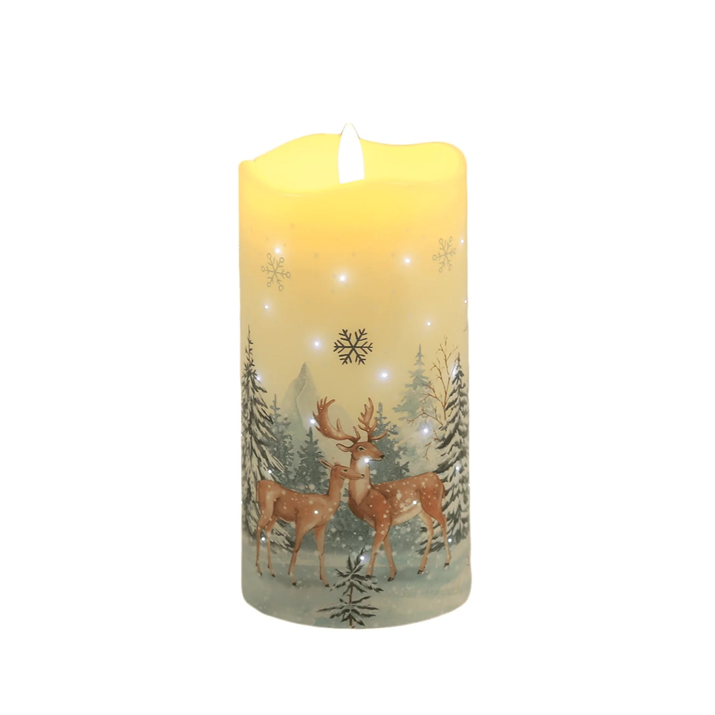 LED Reindeers Twinkling Candle 15cm