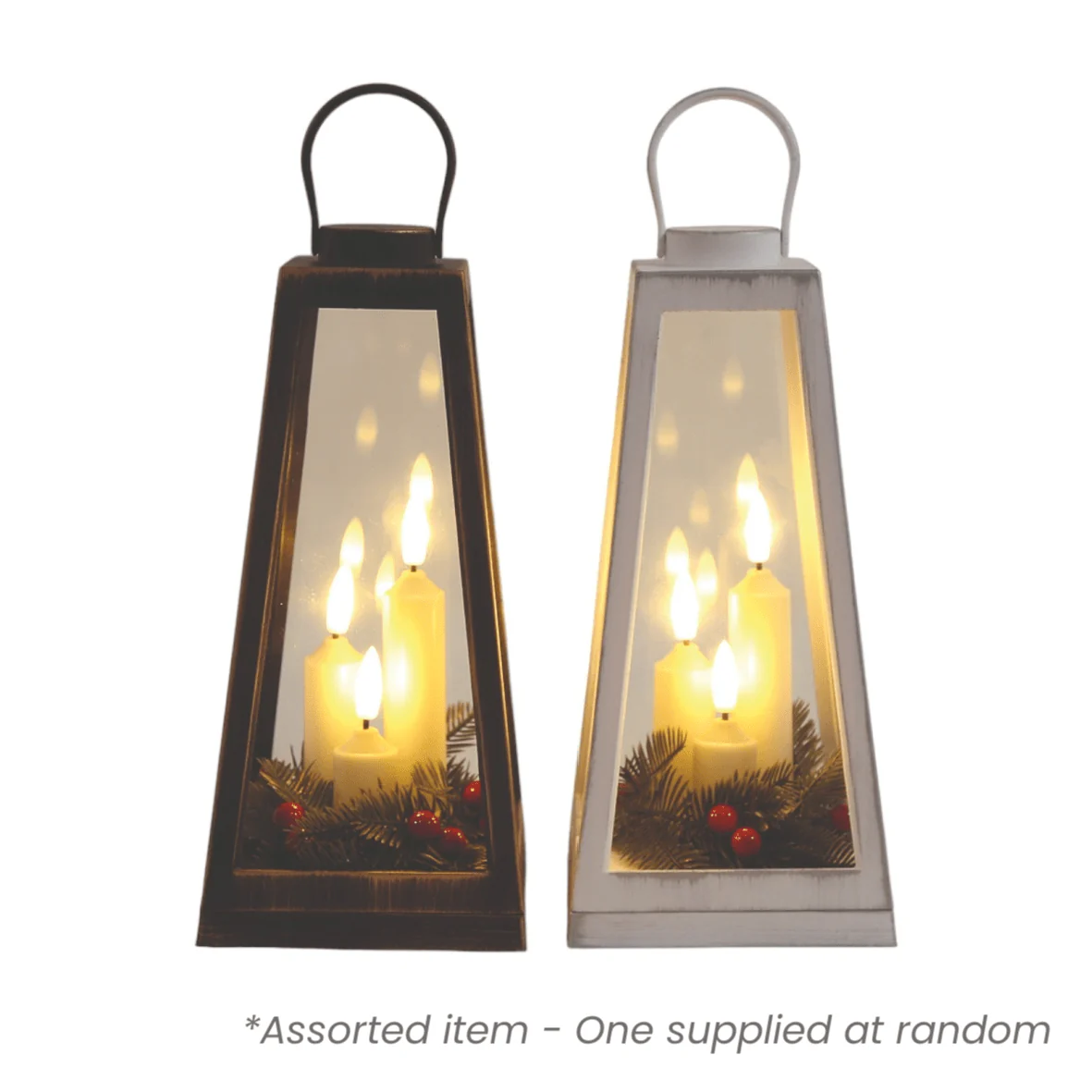 LED Taper Candle Lantern 24cm Battery Operated - One Supplied*