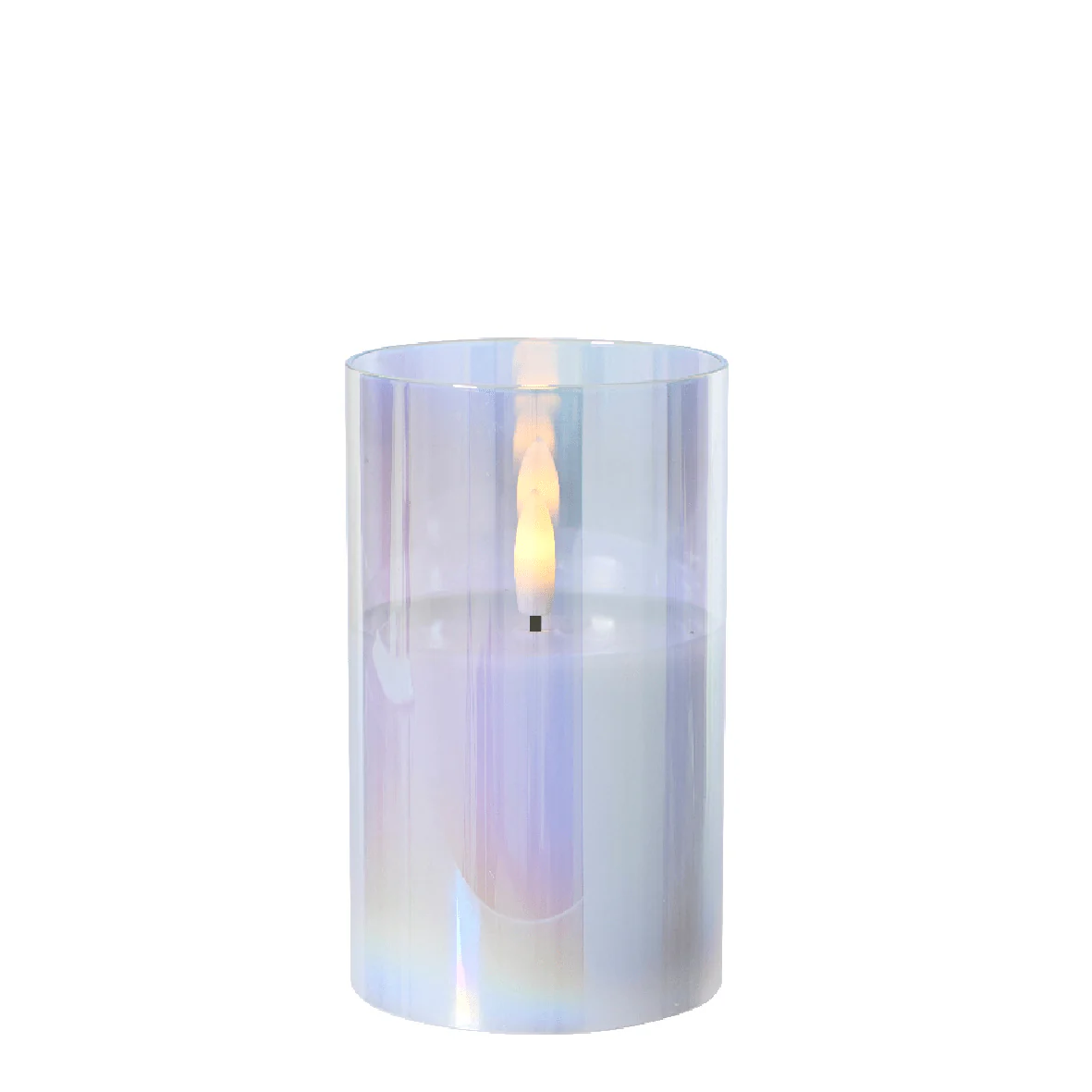 LED Wick Candle Glass Battery Operated 12.5 x 10cm - Image 2