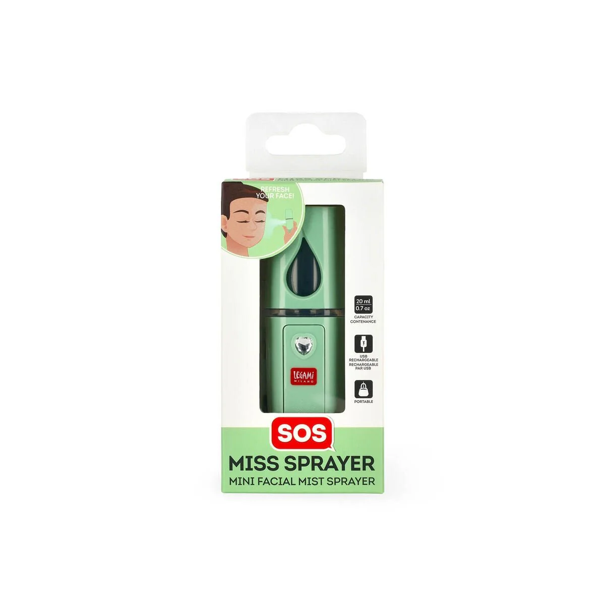 Legami SOS Miss Sprayer Mini Facial Mist Sprayer - Image 4