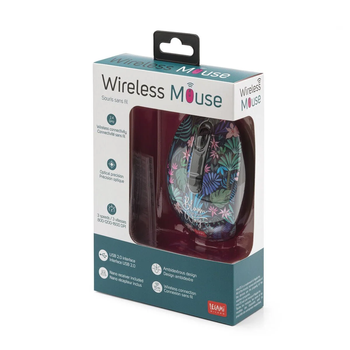 Legami Wireless Mouse with USB Receiver - Flora - Image 4