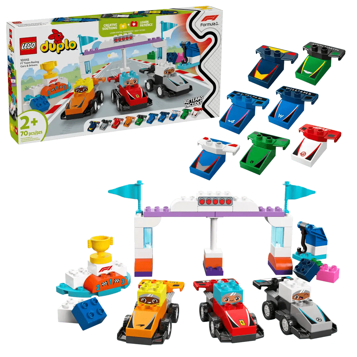Lego 10445 Duplo F1 Team Race Cars & Drivers